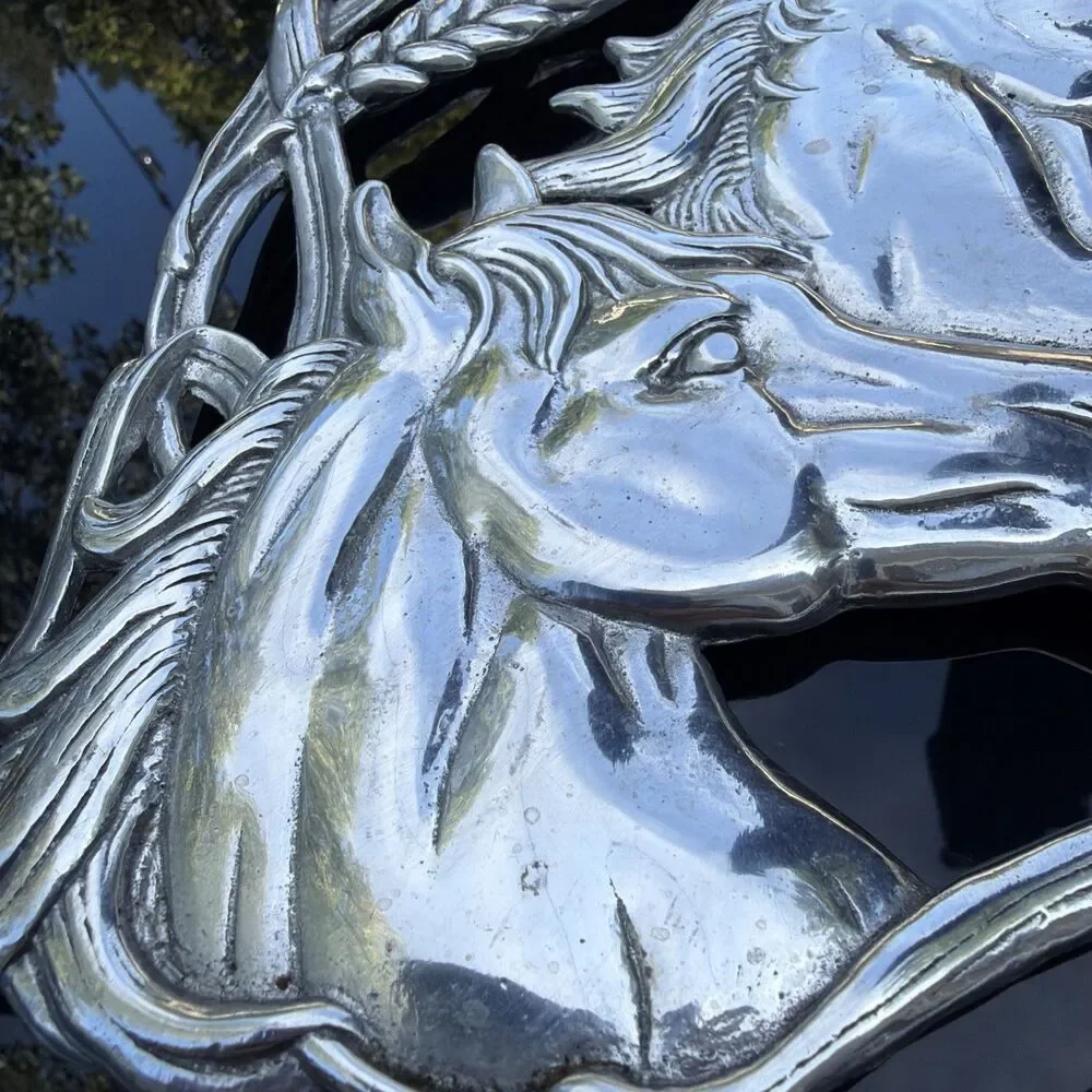Arthur Court Aluminum 2001 Equestrian Horses with Wheat Trivet 7.75